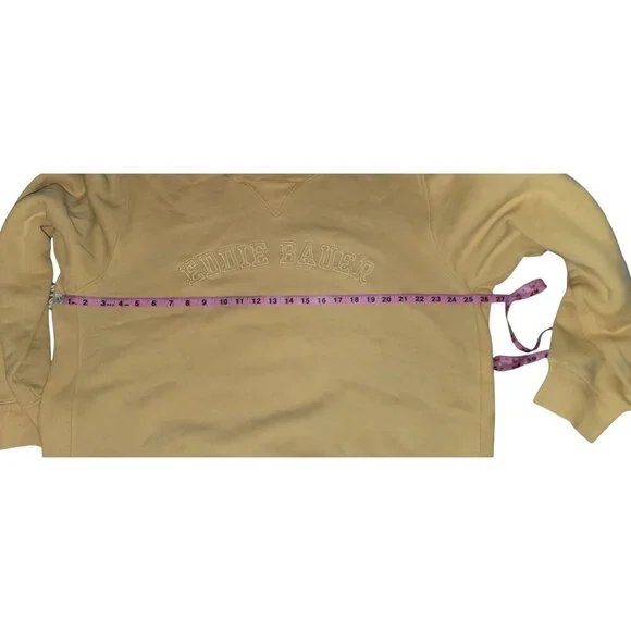 Eddie Bauer Embroidered Logo Fleece Sweatshirt Men’s XL Tan Pullover - Picture 8 of 10